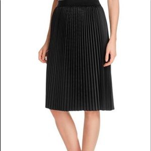 Tahari Black Faux Silk Pleated Skirt - NWT